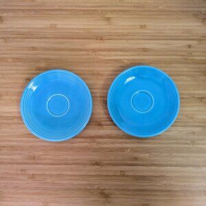 Vintage Fiestaware Turquoise Demitasse Saucers – Set of 2